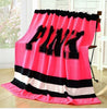 Victoria Pink Coral Fleece Fabric Blankets