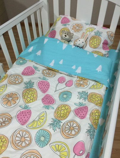 Baby Bedding Set Print King Fruits Animals