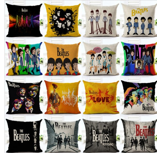 The Beatles Colorful Cotton Linen Seat Square Pillow Case