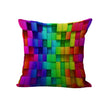 Colorful 3D Pencil Patchwork Cotton Linen Throw Pillow Cushion