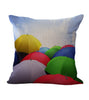 Colorful 3D Pencil Patchwork Cotton Linen Throw Pillow Cushion