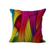 Colorful 3D Pencil Patchwork Cotton Linen Throw Pillow Cushion